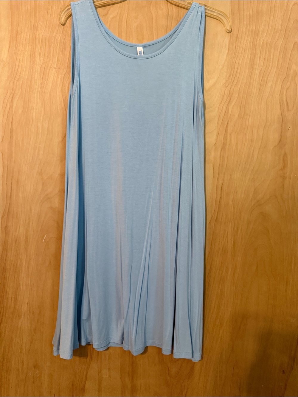 Sleeveless Sky Blue Mini Swing Dress - Casual Summer Essential